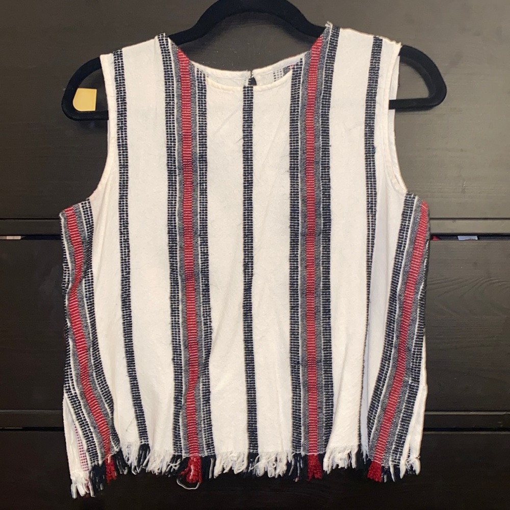 Mango Embroidered Boho Tank Top, Size 6